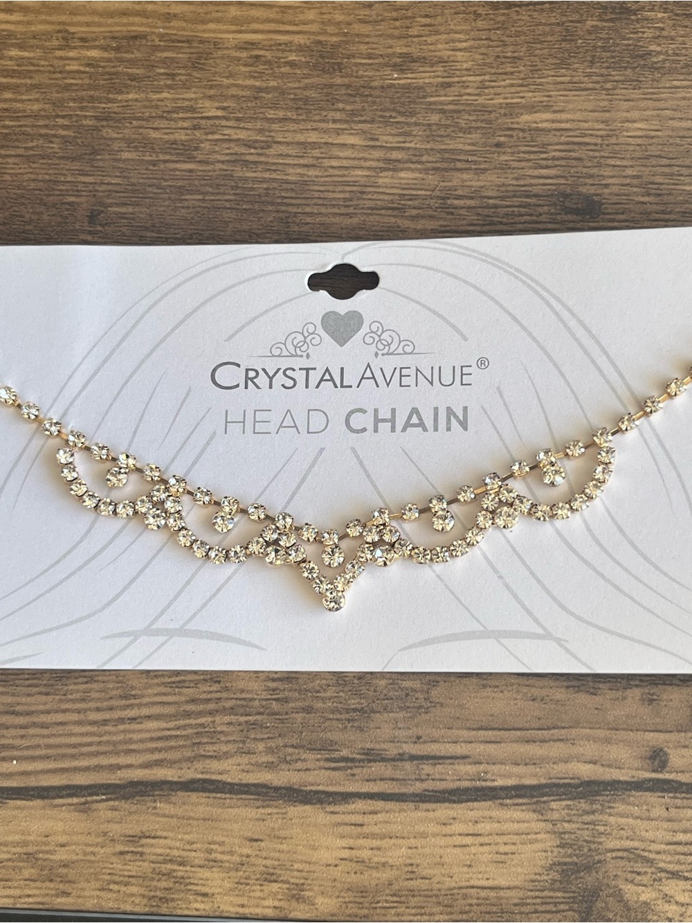 Crystal Avenue Goldtone Rhinestone Head Chain. NEW